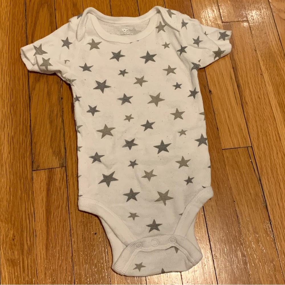 Koala Baby White and Gray Starry Bodysuit
